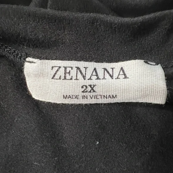 Zenana Plus Size Premium Rolled Short Sleeve Side Slit Top, Size 2X - Picture 5 of 6